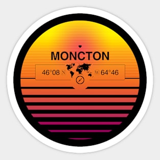 Moncton, New Brunswick Retro Sunset Sticker